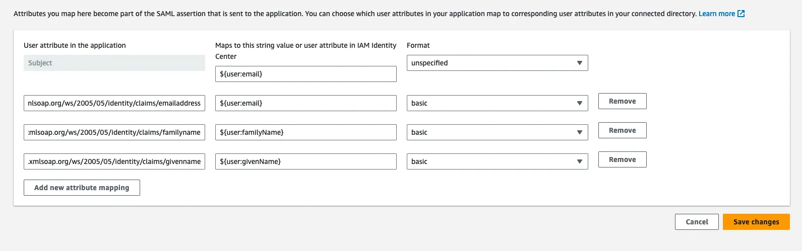 Attribute Mapping Example